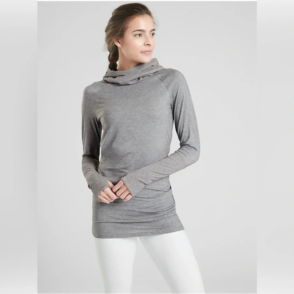 Athleta Women’s Essence Hooded Tunic Gray Heather Size Small - Picture 1 of 10
